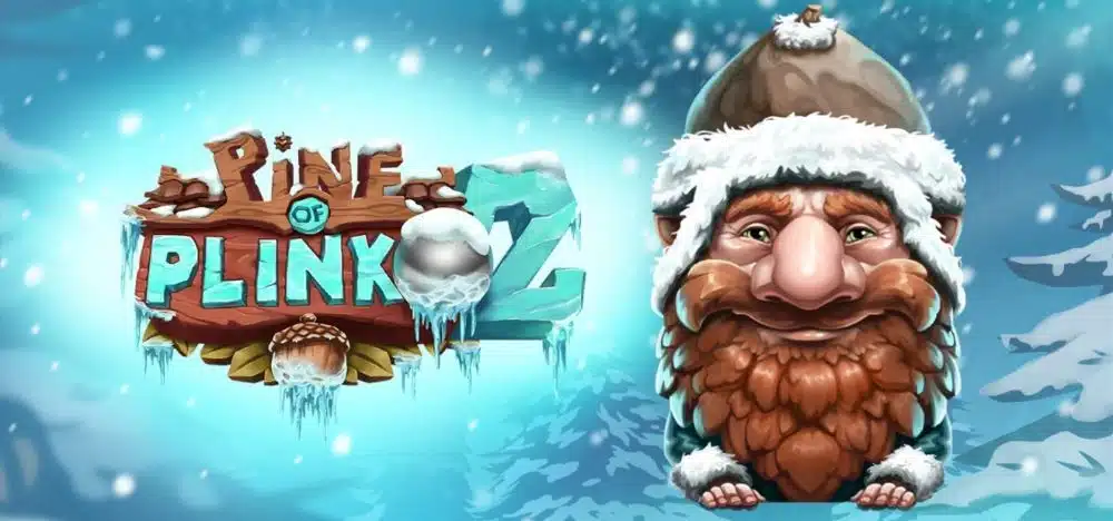 Afbeelding van Pine of Plinko 2 met logo en hoofdpersoon.